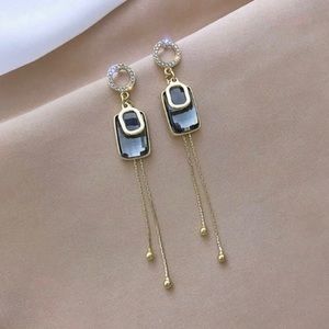 Crystal Long Tassel Dangle Drop Earrings for Women